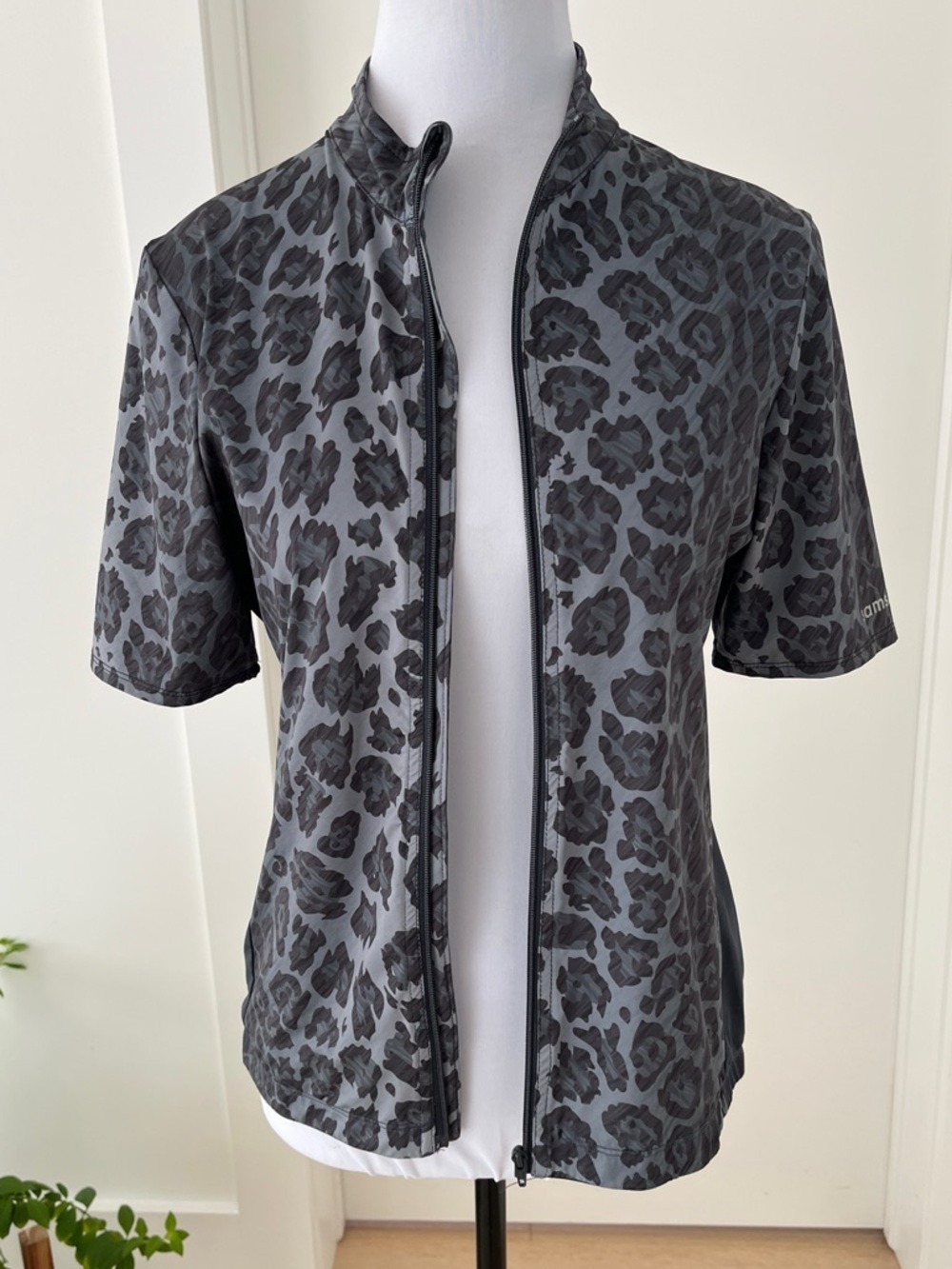 SAMSARA Full Zip Cycling Performance Jersey Leopard Print Short Sleeve Stretch - Picture 6 of 16